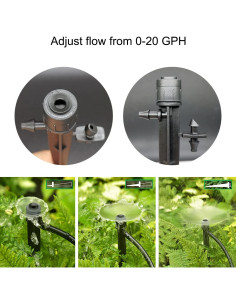 25 Emisores de Riego por Goteo Topiverse, Flujo Ajustable 0-75.7 LPH 2