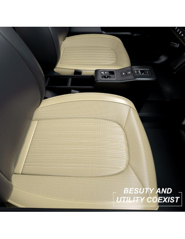 Fundas de Asiento de Coche FEELON ZC Beige 2 Piezas Impermeables