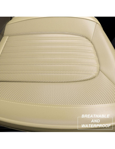 Fundas de Asiento de Coche FEELON ZC Beige 2 Piezas Impermeables