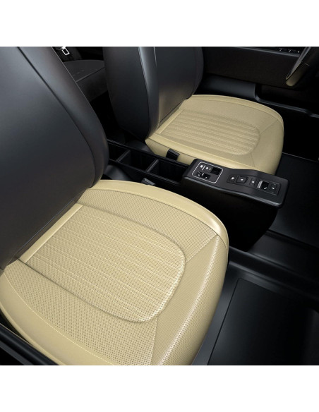 Fundas de Asiento de Coche FEELON ZC Beige 2 Piezas Impermeables