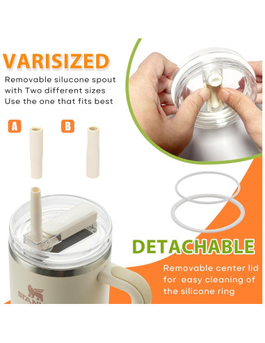 2 Tapas de Vaso Dipesi para Stanley Quencher 40oz a Prueba de Fugas