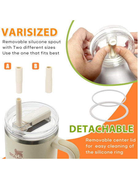 2 Tapas de Vaso Dipesi para Stanley Quencher 40oz a Prueba de Fugas