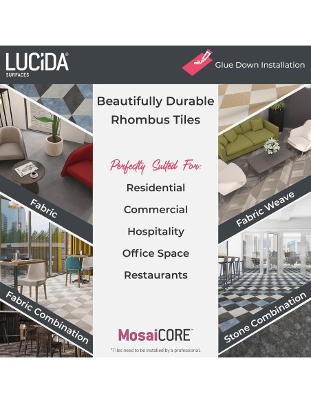 Losas de Vinilo Lucida Surfaces | 26 Losas Rombo 1.4 m