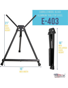 Caballete de Mesa Ajustable Suministro de Arte 15-21" Aluminio 2