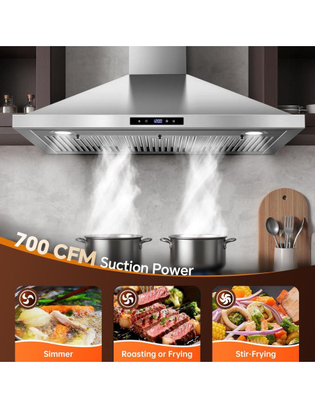 Campana Extractora Tieasy 36" Acero Inoxidable 700 CFM