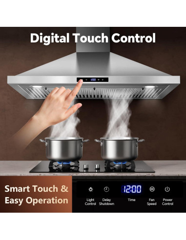 Campana Extractora Tieasy 36" Acero Inoxidable 700 CFM