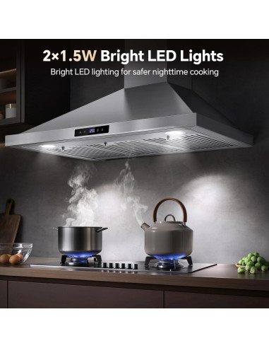 Campana Extractora Tieasy 36" Acero Inoxidable 700 CFM