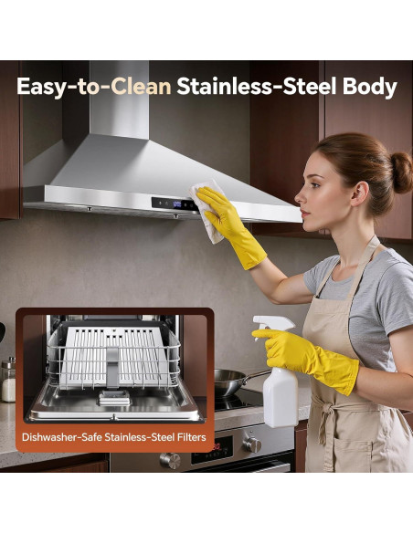 Campana Extractora Tieasy 36" Acero Inoxidable 700 CFM