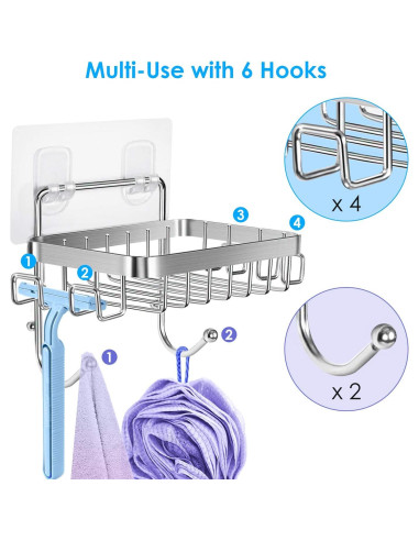 Soporte para Jabón ODesign Acero Inoxidable 6 Ganchos Plata