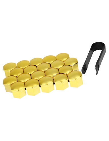 20 Tapas de Plástico Dorado para Tuercas de Rueda REPAIROCK