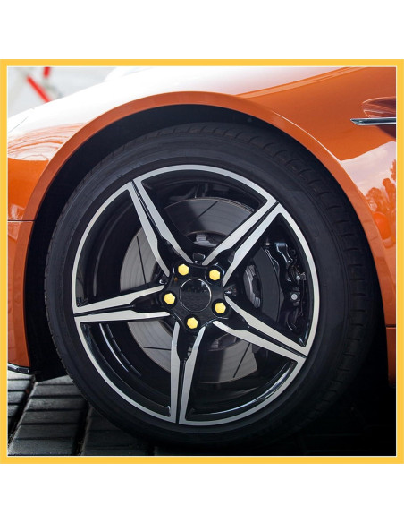 20 Tapas de Plástico Dorado para Tuercas de Rueda REPAIROCK