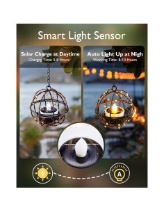 Linternas colgantes solares Homemory IP44 para exteriores - Paquete de 4 2