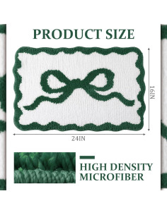 Alfombra de Baño Antideslizante Verde Tinideya 41x61 cm 2