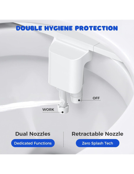 Accesorio de Bidet POCALAND Blanco, Agua Fría, Doble Boquilla