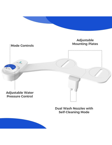 Accesorio de Bidet POCALAND Blanco, Agua Fría, Doble Boquilla