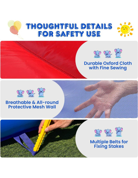 Casa Inflable de Rebote HONEY JOY Elefante 3-en-1 para Niños