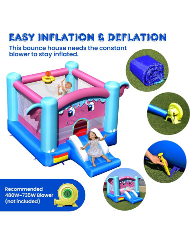 Casa Inflable de Rebote HONEY JOY Elefante 3-en-1 para Niños