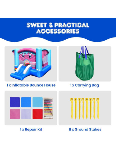 Casa Inflable de Rebote HONEY JOY Elefante 3-en-1 para Niños