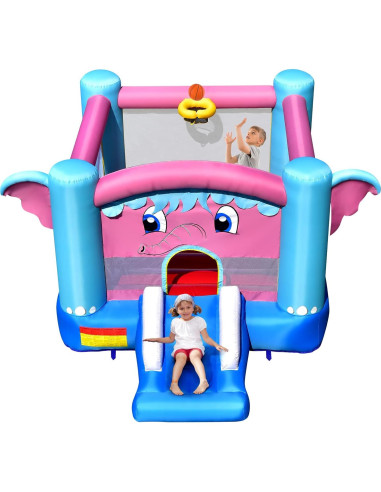 Casa Inflable de Rebote HONEY JOY Elefante 3-en-1 para Niños