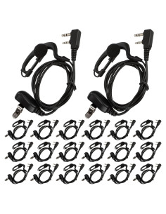 20 Auriculares Walkie Talkie con Micrófono PTT 2 Pines Saysurey
