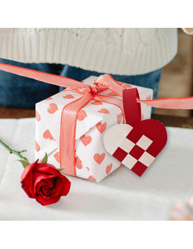 12 Cestas de Corazón DIY Origami Joy - Kit Rojo/Blanco