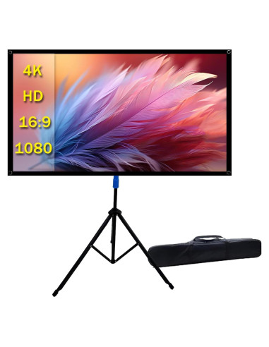 Pantalla de proyector 80" 4K HD Ribowri con soporte y trípode