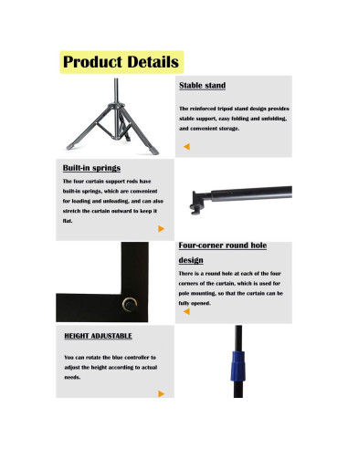 Pantalla de proyector 80" 4K HD Ribowri con soporte y trípode