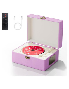 Reproductor de CD Bluetooth Yintiny TMB8 con altavoces púrpura