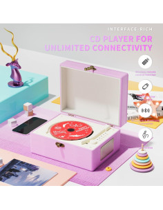 Reproductor de CD Bluetooth Yintiny TMB8 con altavoces púrpura 2