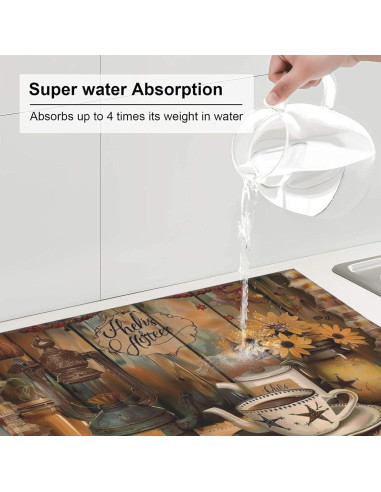 Alfombrilla Antideslizante para Secar Platos Yamxbfa 40.6x45.7cm