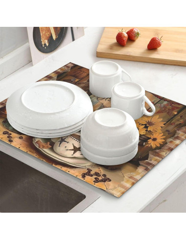 Alfombrilla Antideslizante para Secar Platos Yamxbfa 40.6x45.7cm