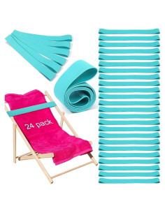 Jexine 24 Bandas Elásticas para Toallas de Playa Verde 40x4 cm