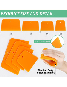 Espátulas de Relleno de Carrocería Frienda - 12 Piezas, 4 Tamaños 2