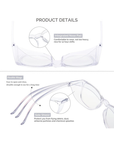 Gafas de Seguridad JOOHOO Antivaho UV400 para Mujeres