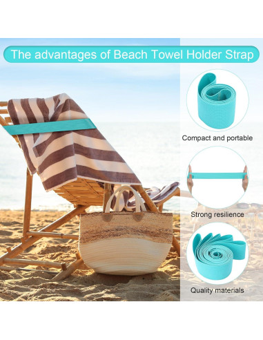 Jexine 24 Bandas Elásticas para Toallas de Playa Verde 40x4 cm