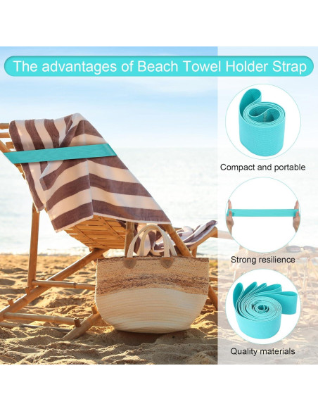 Jexine 24 Bandas Elásticas para Toallas de Playa Verde 40x4 cm