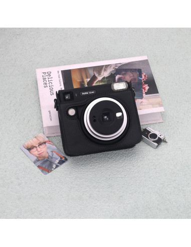 Funda de cámara Frankmate para Fujifilm Instax SQ40/SQ1 - Cuero PU negro