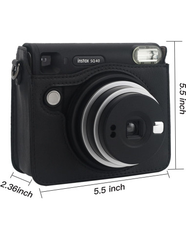 Funda de cámara Frankmate para Fujifilm Instax SQ40/SQ1 - Cuero PU negro