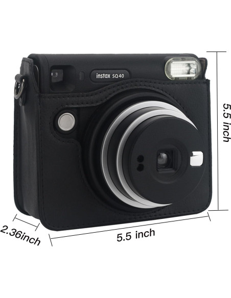 Funda de cámara Frankmate para Fujifilm Instax SQ40/SQ1 - Cuero PU negro