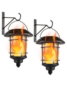 Linternas de Pared Solar Dynaming LED con Llama, Paquete de 2