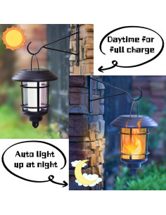 Linternas de Pared Solar Dynaming LED con Llama, Paquete de 2 2