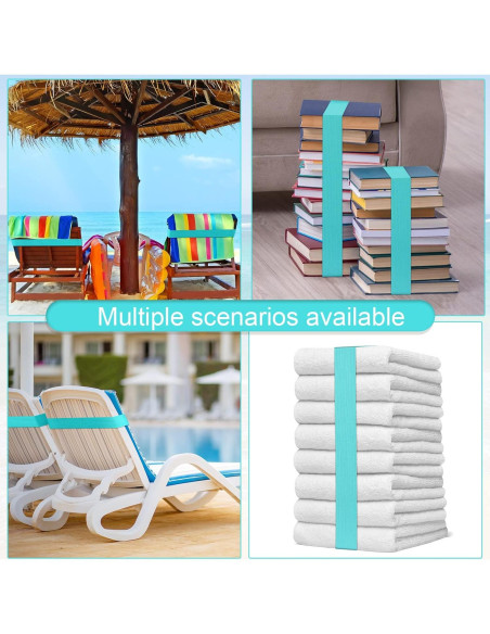 Jexine 24 Bandas Elásticas para Toallas de Playa Verde 40x4 cm