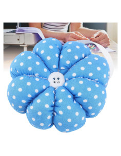 Cojín de Alfileres de Muñeca Ymiko Azul con Banda Ajustable