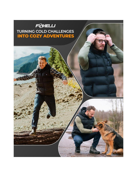 Chaleco Térmico Ligero Foxelli para Hombre - 4 Zonas Calefacción