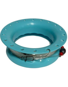 Carrete de Mano Cubano LEE FISHER 23 cm con Soporte y Anzuelo 3/0 2