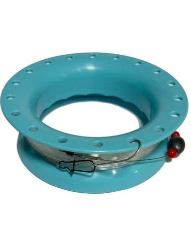 Carrete de Mano Cubano LEE FISHER 23 cm con Soporte y Anzuelo 3/0