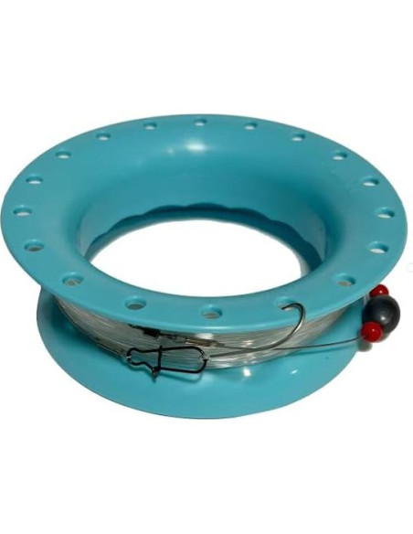 Carrete de Mano Cubano LEE FISHER 23 cm con Soporte y Anzuelo 3/0