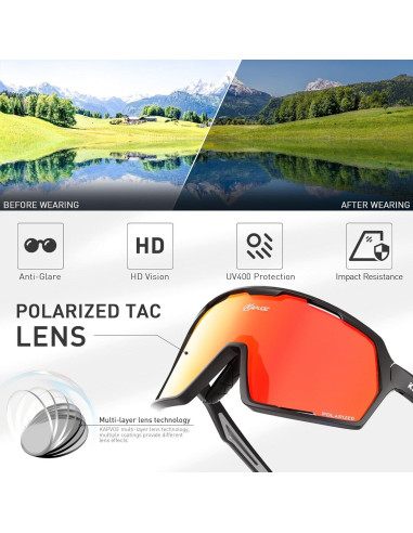 Gafas de Ciclismo KAPVOE K160 Polarizadas UV400 Unisex