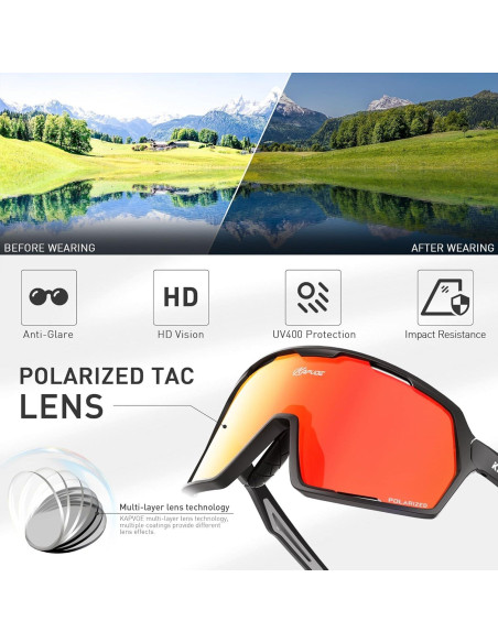 Gafas de Ciclismo KAPVOE K160 Polarizadas UV400 Unisex