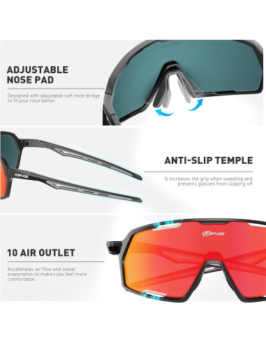 Gafas de Ciclismo KAPVOE K160 Polarizadas UV400 Unisex